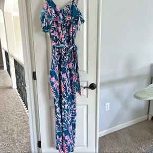 Lilly Pulitzer Emilia Cold Shoulder Jumpsuit, It’s Prime Time, Size S